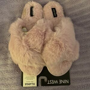 Nine West Pink Furry Women's Slippers